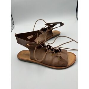 American Eagle Outfitters Brown Lace Up Gladiator Sandals Womens Size 6 Flat